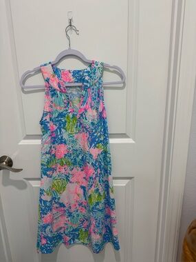 Lilly Pulitzer Bali Blue Fished My Wish pattern shift dress size XS NWOT
